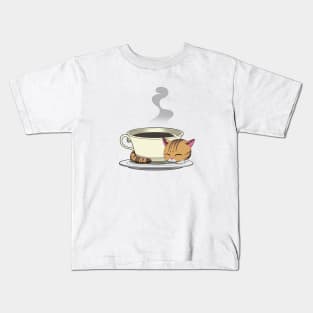 Kitty and Coffee Tee Kids T-Shirt